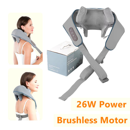 Revitalize Your Neck and Shoulders with the 26W Wireless Kneading Massage Shawl - Ultimate Relaxation for Back and Cervical Relief
