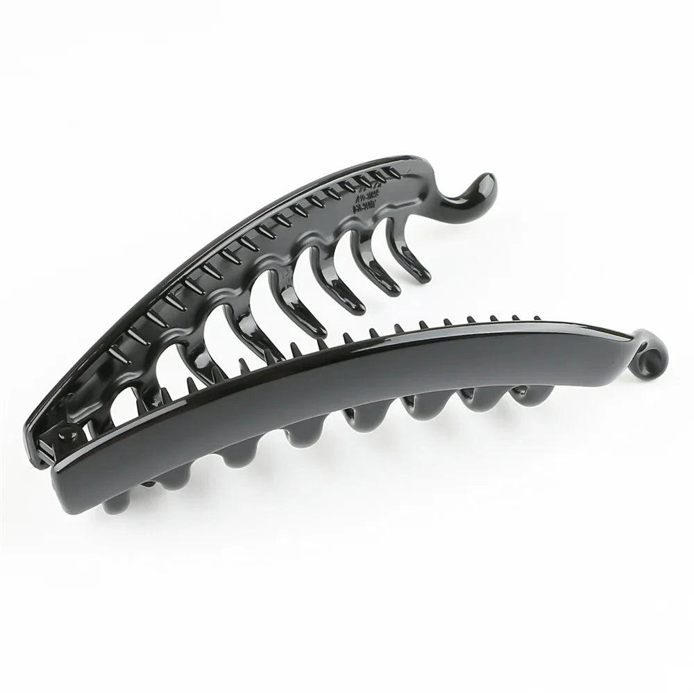 Frosted Solid Color Banana Hair Clips – Fashion Ponytail Barrettes &amp; Hair Claws for Women