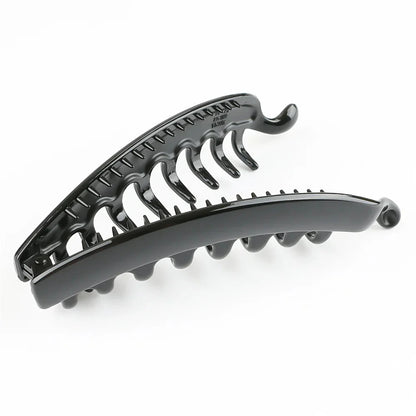 Frosted Solid Color Banana Hair Clips – Fashion Ponytail Barrettes &amp; Hair Claws for Women